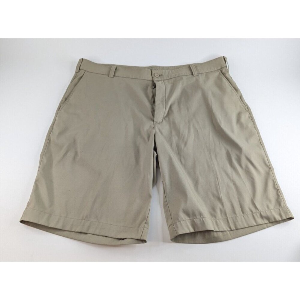 Nike Dri-FIT Golf Shorts Mens 36 Khaki Flat Front Chino Shorts